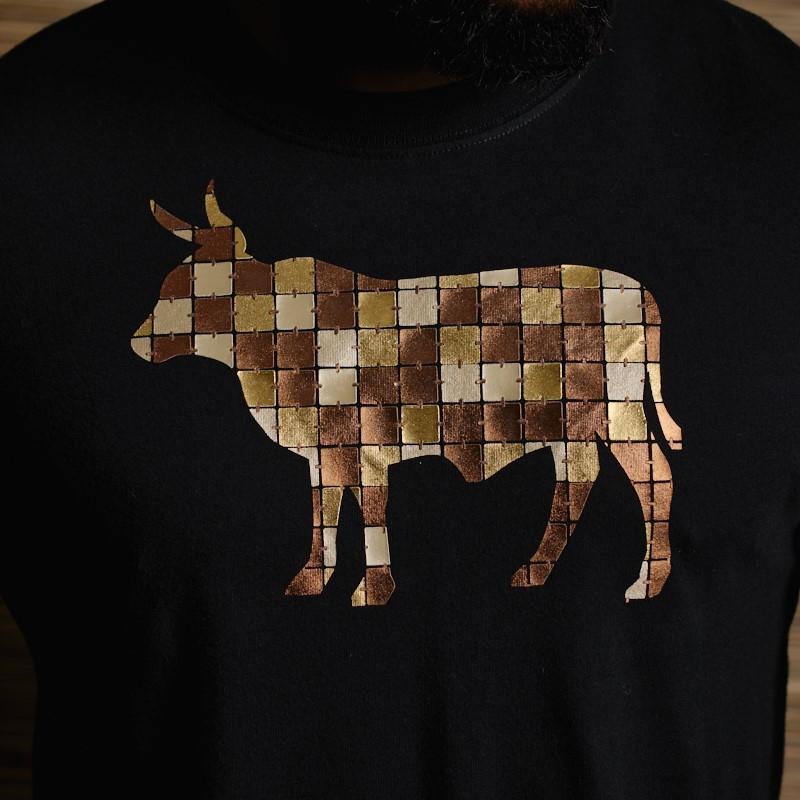 Nguni Metallic Checkered Crew Tee - Mamba