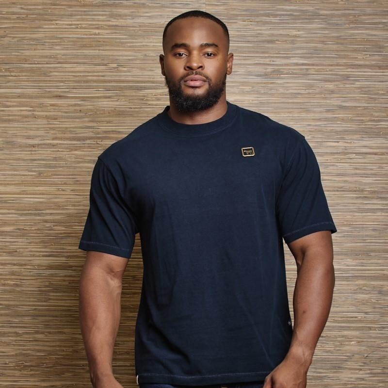 Antique Brass Nguni Relaxed Fit Crew Tee  - Midnight