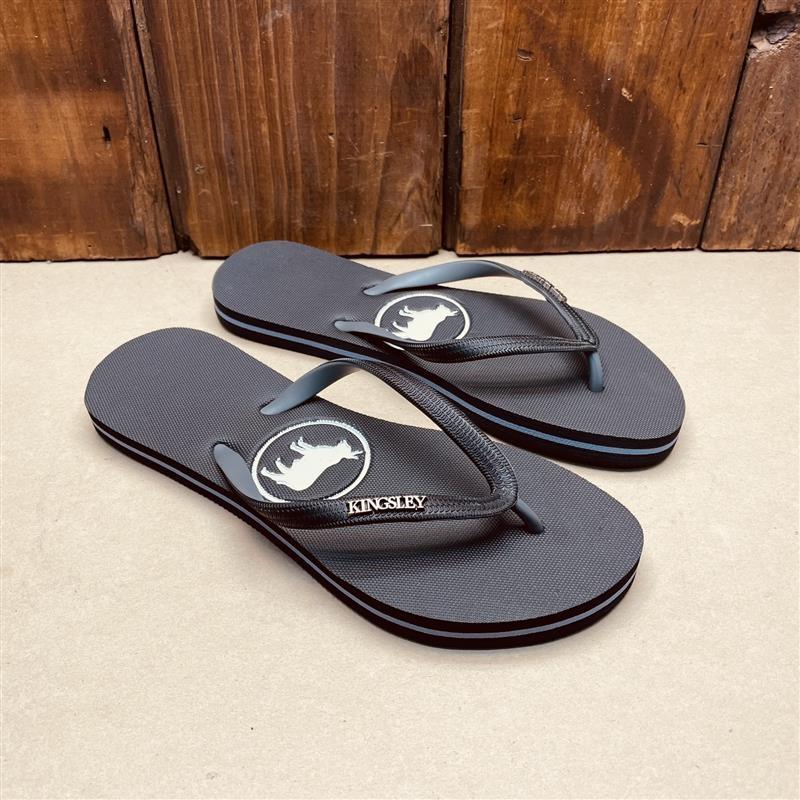 Kingsley heath Round Nguni Logo Flip Flop - Black