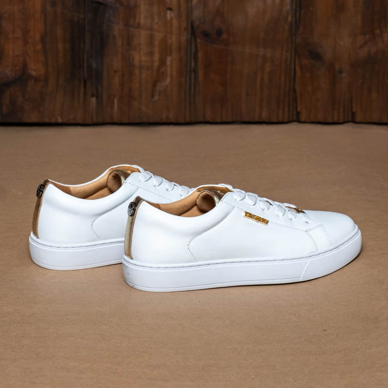 Kingsley Heath S Metal Trim Overlay Sneaker White/Gold/White