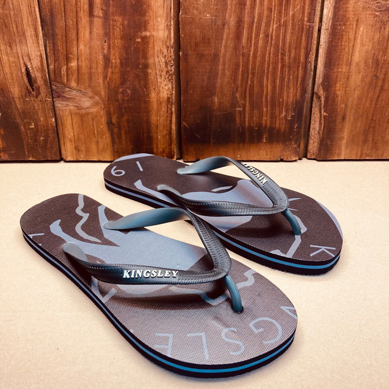 Kingsley Heath T Nguni Africa Print Flip Flop Black/Grey/White/White