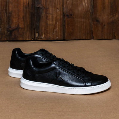 Kingsley Heath Solid Nguni Overlay Sneaker Black/White