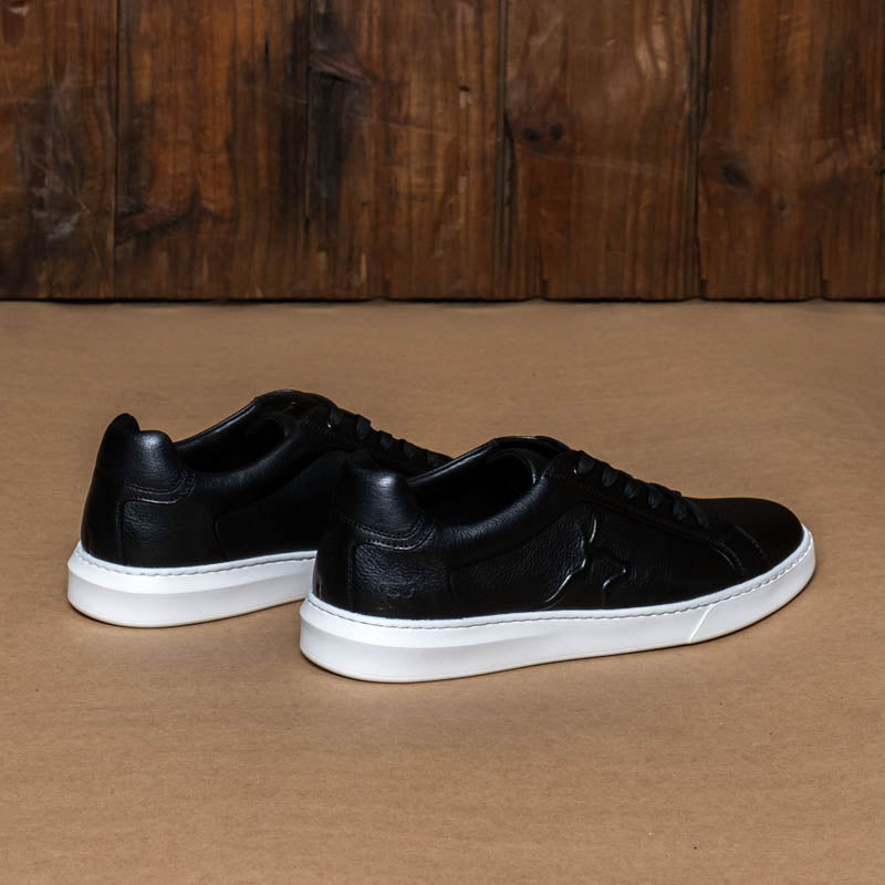 Kingsley Heath Solid Nguni Overlay Sneaker Black/White