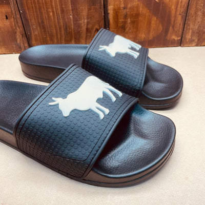 Kingsley Heath P Nguni Slide Studded Black/White/Black