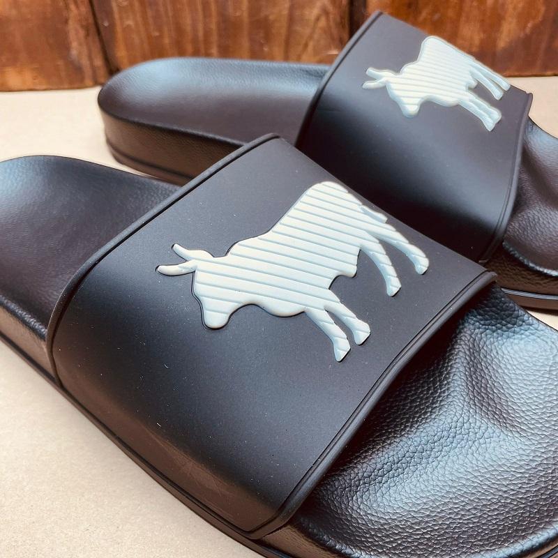 Kingsley Heath Shutter Nguni Slide Black - Black/White/Black
