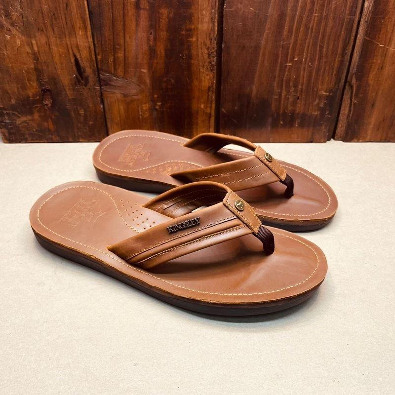 Kingsley Heath Wrapped Leather Sandal - Choc/Antique Brass/Choc