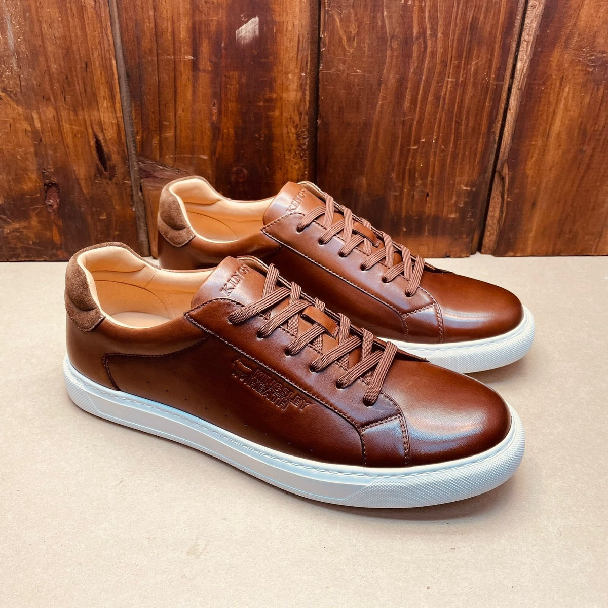 Kingsley Emb Stacked Logo Sneaker - Tan
