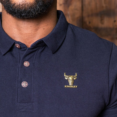 Kingsley Heath Classic Skull Rivet Regular Fit PK Polo Midnight