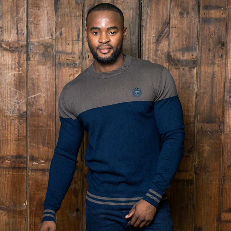 Abingdon Colourblock Pullover Knit Midnight