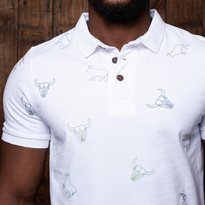 All Over Embroidered Regular Fit SJ Polo Pelican