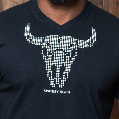 High-Square Skull V-Neck Tee Mamba