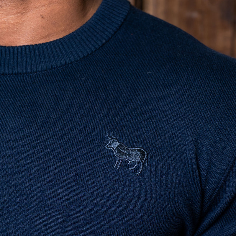 Timeless Kingsley Heath Cashmere-Blend Crew Pullover Midnight