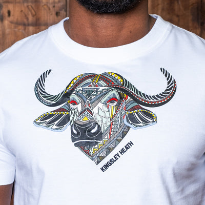 Ndebele Buffalo Crew Tee Pelican