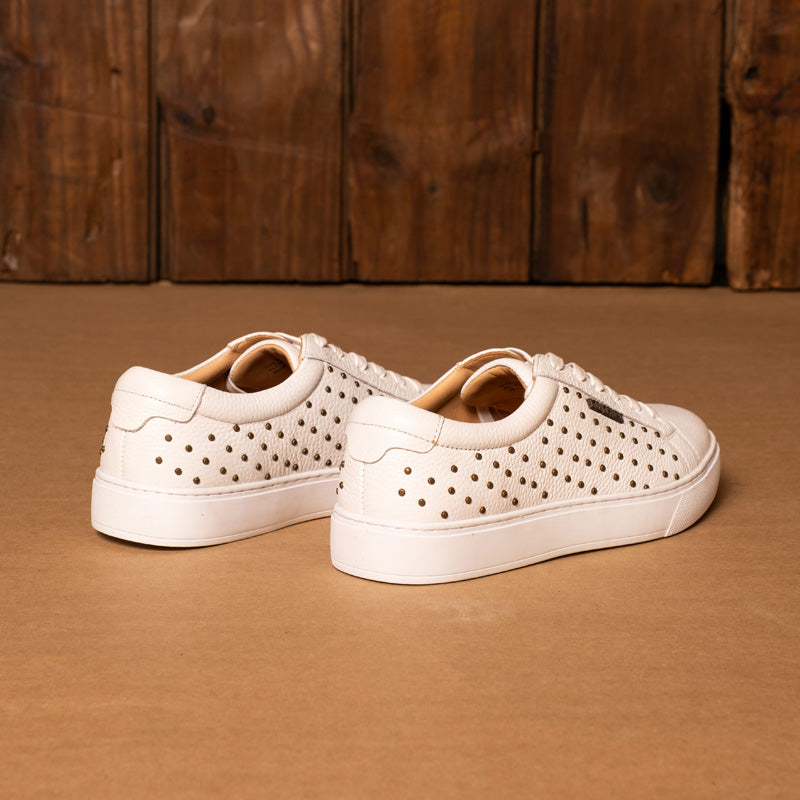 White clearance studded sneakers