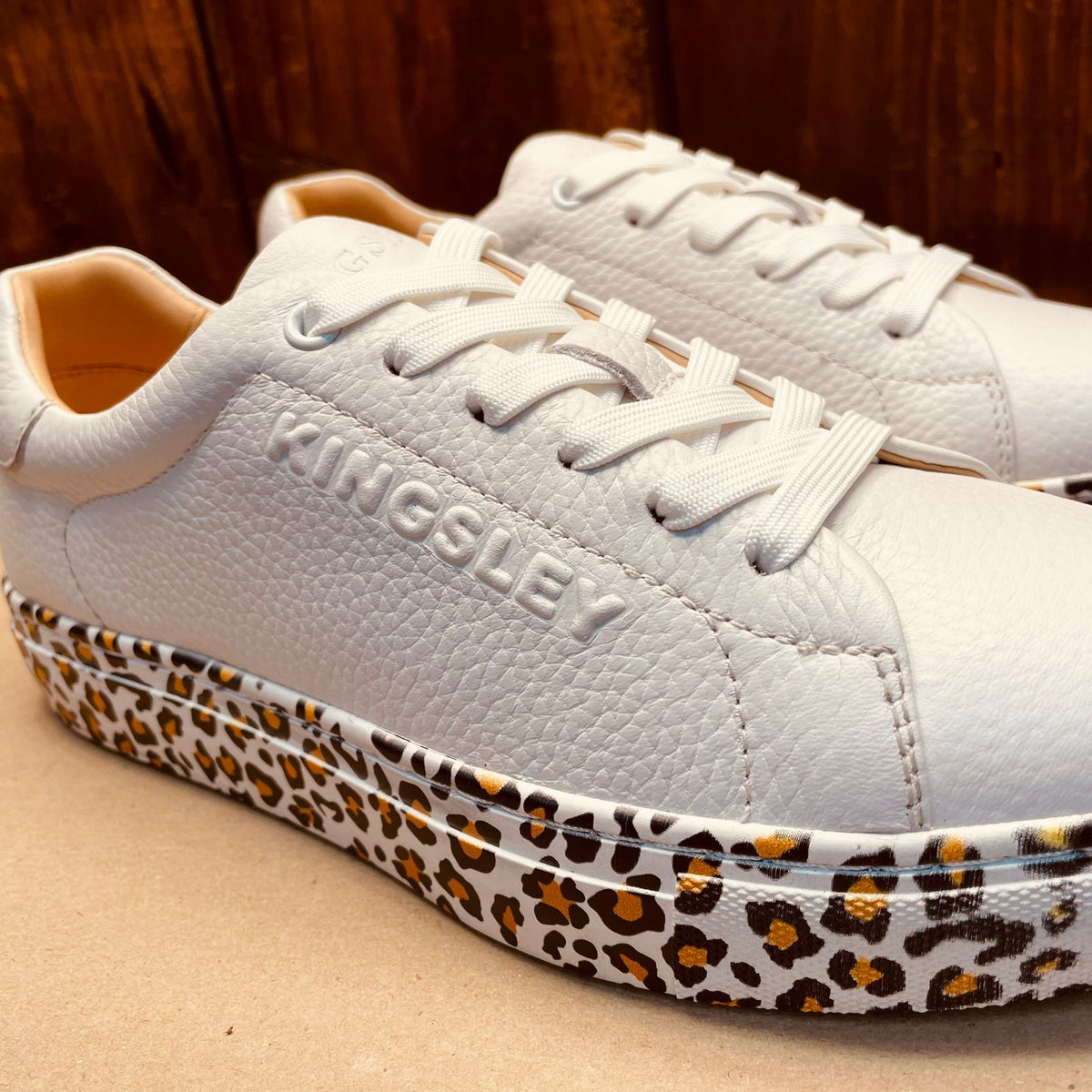 Kingsley Heath S Leopard Elements Sneaker White/Wild/White