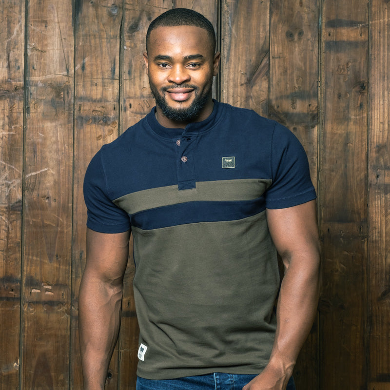 Kingsley Colourblock Henley Midnight