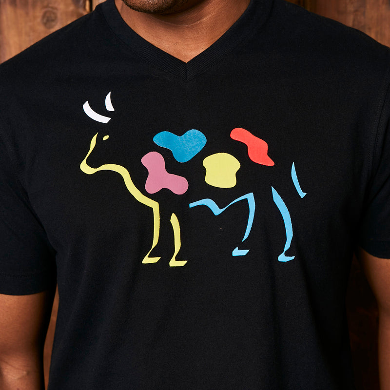 Abstract Nguni V-Neck Mamba Tee