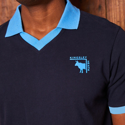 Contrast V-Neck SJ Polo Midnight