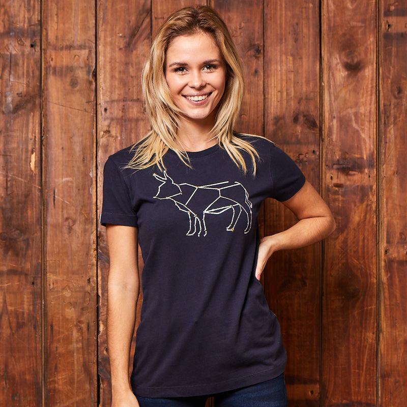 Sparkle Constellation Nguni Slim Crew Tee Midnight