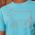 Two Tone Outline Crew Tee Aqua